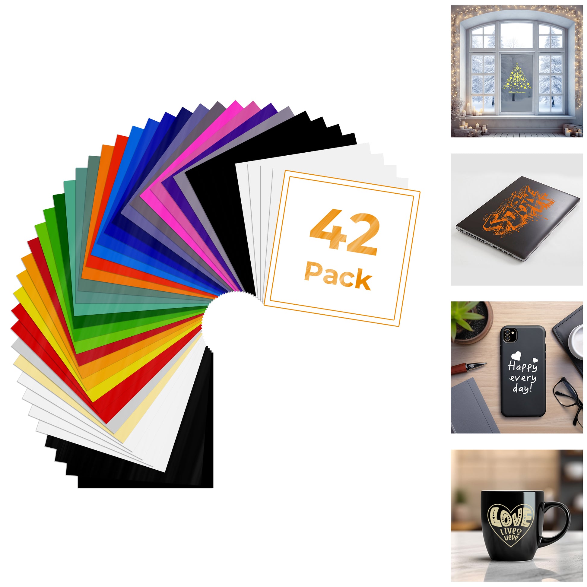 Permanent Vinyl Sheets Pack of 23 12x 10 Bundle of Assorted