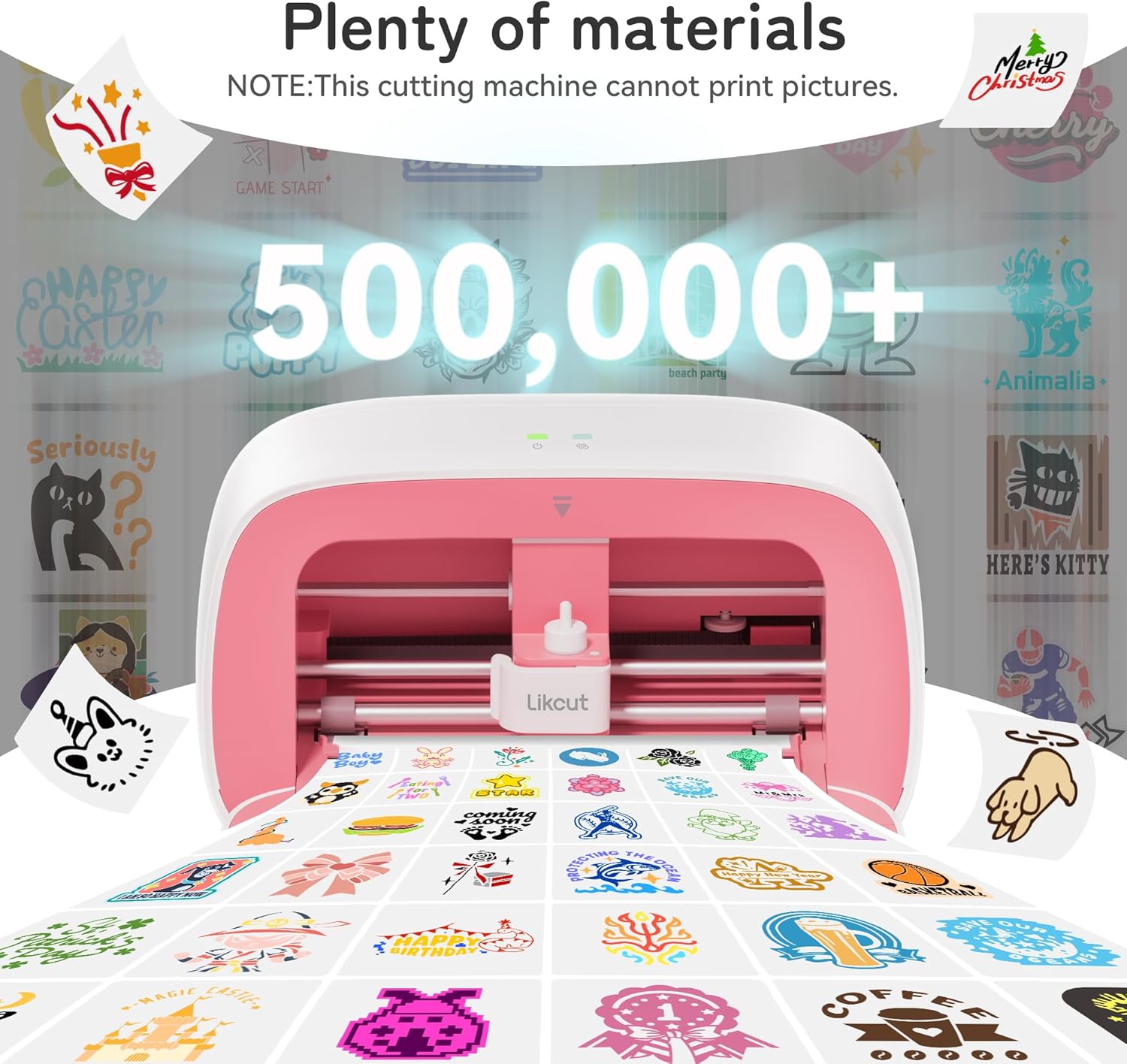 Vinyl Cutter Machine Creator Bundle with Carrying Case & Accessories, User-Friendly Sticker Maker Set, Portable Vinyl Printer for Sticker Joy Craft & Home Decor, School Project - Likcut