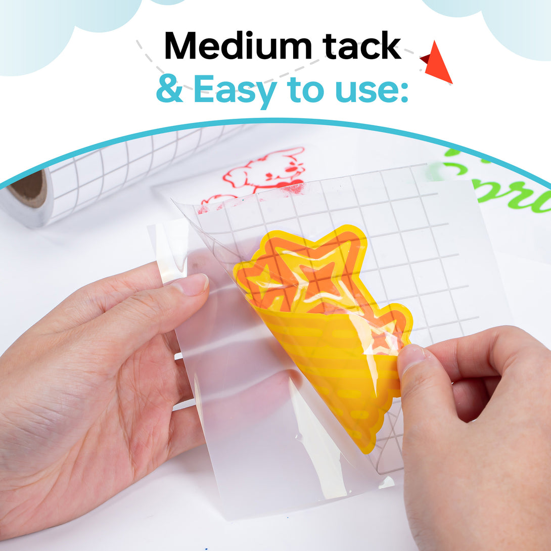 Paper Tack Clear Vinyl Transfer Paper Tape Roll - Medium Tack Gray Grid for Craft ...